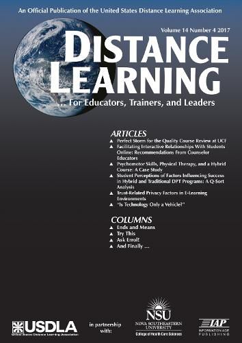 Cover image for Distance Learning - Volume 14 Issue 4 2017