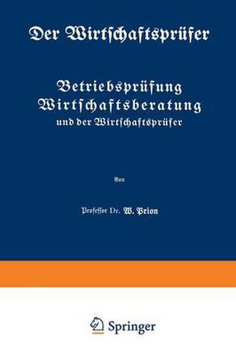 Cover image for Betriebsprufung Wirtschaftsberatung Und Der Wirtschaftsprufer