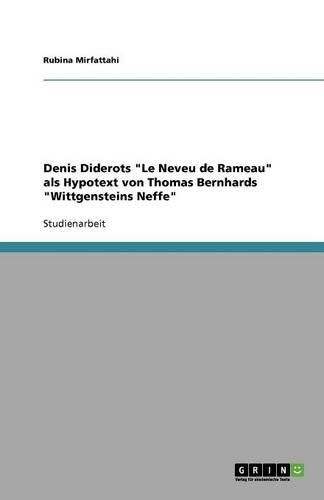 Cover image for Denis Diderots  Le Neveu de Rameau  als Hypotext von Thomas Bernhards  Wittgensteins Neffe