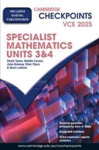 Cover image for Cambridge Checkpoints VCE Specialist Mathematics Units 3&4 2025