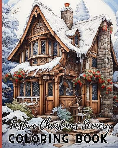 Cover image for Festive Christmas Scenery Coloring Book
