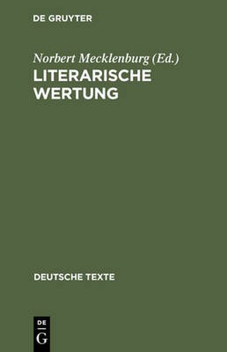 Cover image for Literarische Wertung