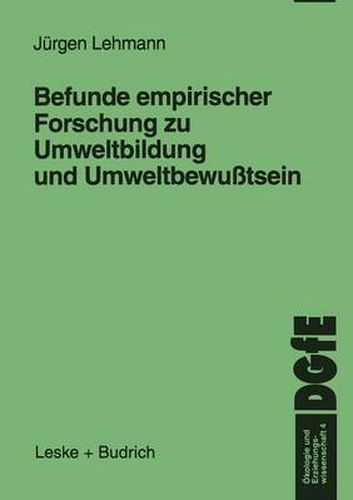 Cover image for Befunde Empirischer Forschung Zu Umweltbildung Und Umweltbewusstsein