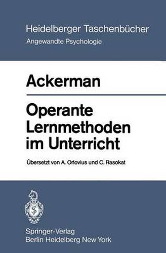 Cover image for Operante Lernmethoden im Unterricht