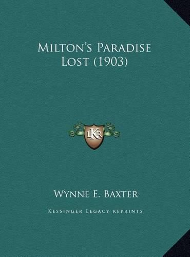 Cover image for Milton's Paradise Lost (1903) Milton's Paradise Lost (1903)