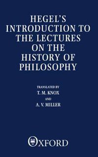 Cover image for Introduction to the Lectures on the History of Philosophy