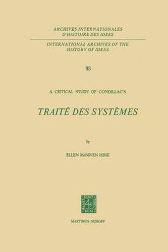 A Critical Study of Condillac's: Traite des Systemes