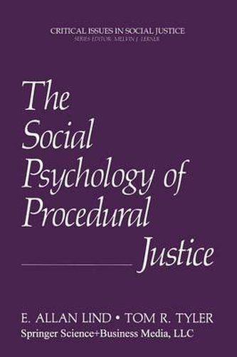 Cover image for The Social Psychology of Procedural Justice