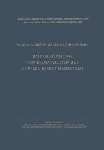 Cover image for Bahnbestimmung Von Erdsatelliten Aus Doppler-Effekt-Messungen