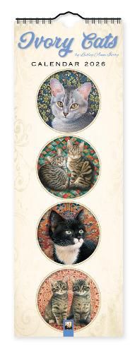 Cover image for Ivory Cats Slim Calendar 2026 (Art Calendar)
