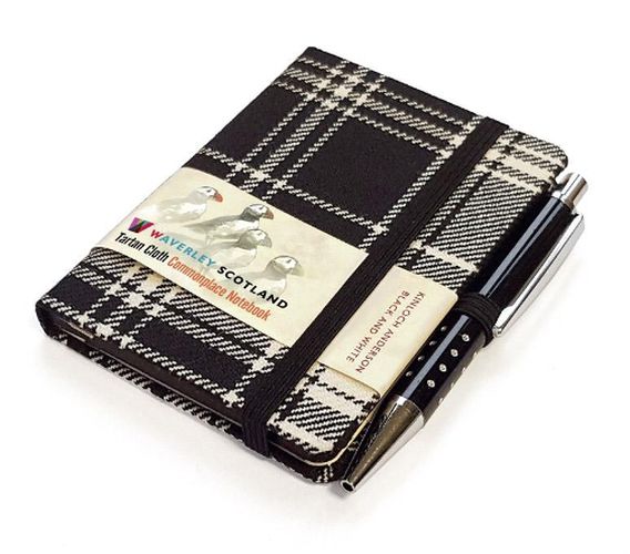 Cover image for Waverley S.T. (S): Black & White Mini with Pen Pocket Genuine Tartan Cloth Commonplace Notebook