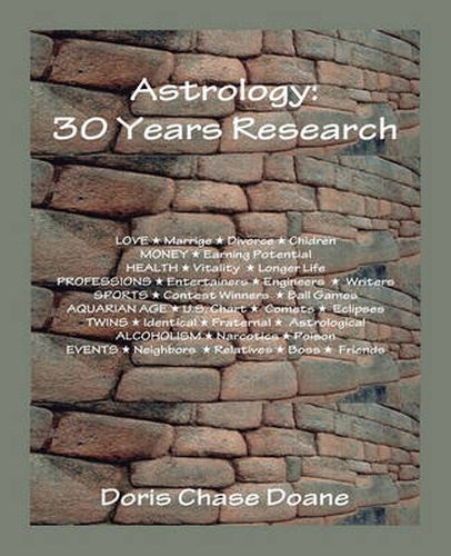 Cover image for Astrology: 30 Years Research