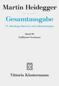 Cover image for Martin Heidegger, Zollikoner Seminare