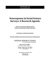 Cover image for Nonresponse in Social Science Surveys: A Research Agenda