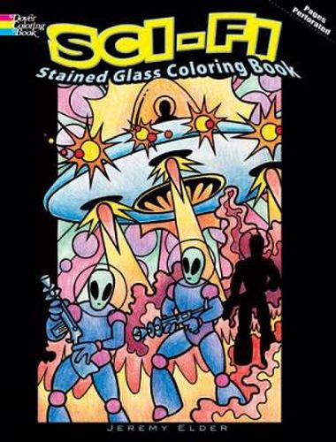 Cover image for Sci-Fi Stained Glass Coloring Book