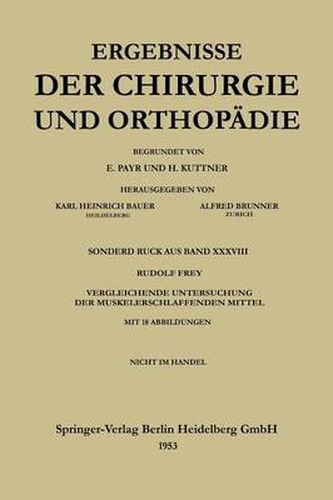 Cover image for V. Vergleichende Untersuchung Der Muskelerschlaffenden Mittel