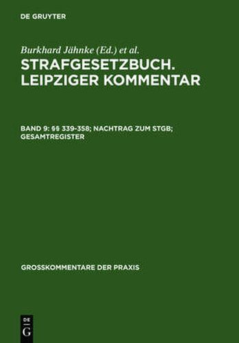 Cover image for  339-358; Nachtrag Zum Stgb; Gesamtregister