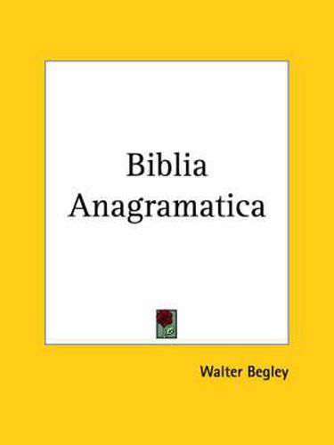 Cover image for Biblia Anagramatica