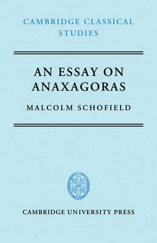 Cover image for An Essay on Anaxagoras