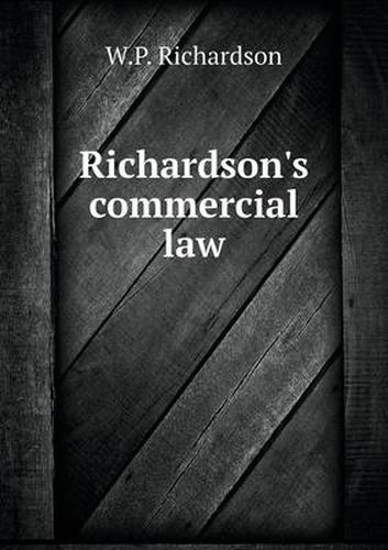 Cover image for Richardson's commercial law