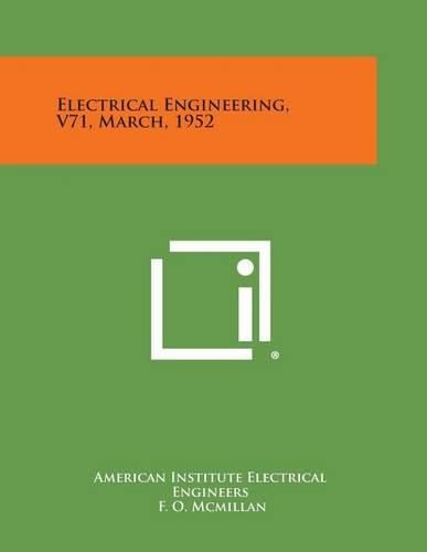 Cover image for Electrical Engineering, V71, March, 1952