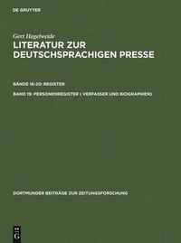 Cover image for Personenregister ( Verfasser Und Biographien)