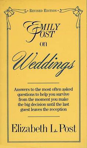 Cover image for Emily Post on Weddings: Revised Edition