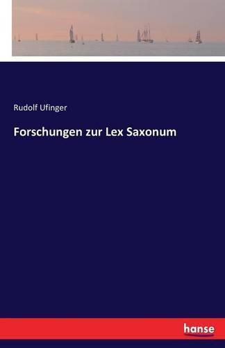 Cover image for Forschungen zur Lex Saxonum