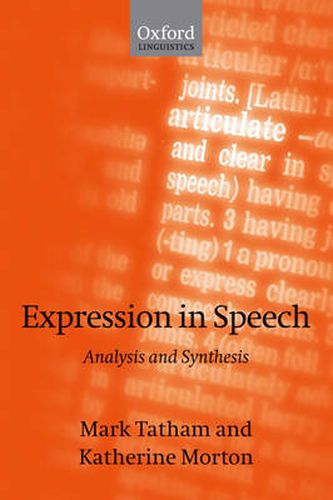 Cover image for Expression in Speech: Analysis and Synthesis