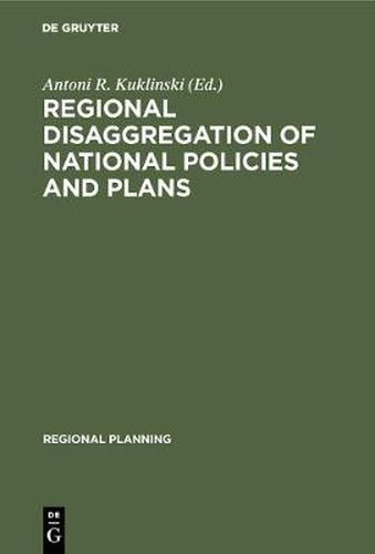 Cover image for Regional disaggregation of national policies and plans