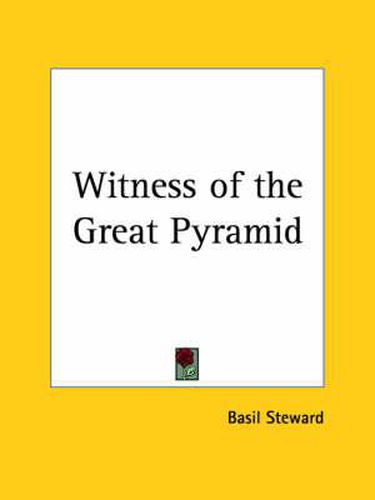 Cover image for Witness of the Great Pyramid (1927)