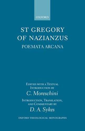 Cover image for Gregory of Nazianzus: Poemeta Arcana