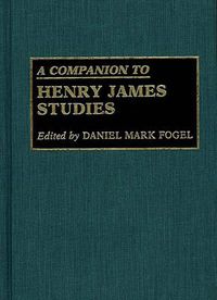 Cover image for A Companion to Henry James Studies