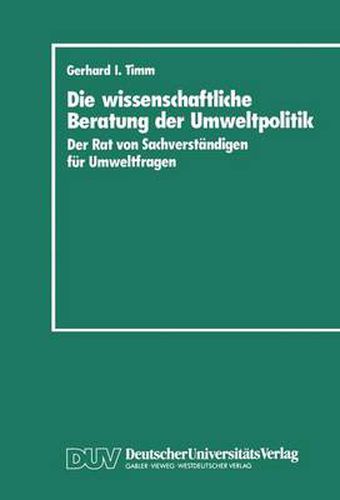 Cover image for Die Wissenschaftliche Beratung Der Umweltpolitik