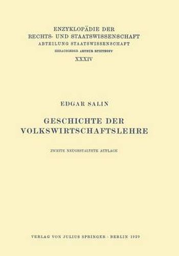 Cover image for Geschichte Der Volkswirtschaftslehre
