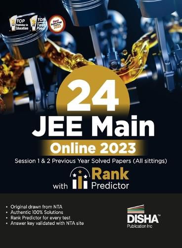 Cover image for 24 Jee Main Online 2023 Session 1 & 2 Previous Year Solved Papers (All Sittings) with Rank Predictor