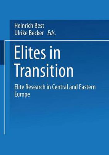 Cover image for Elites in Transition: Elite Research in Central and Eastern Europe