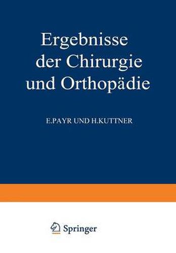 Cover image for Ergebnisse der Chirurgie und Orthopadie: Funfunddreissigster Band