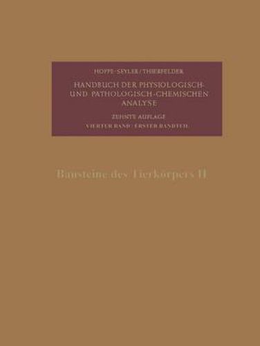 Cover image for Bausteine des Tierkoerpers II: Erster Bandteil