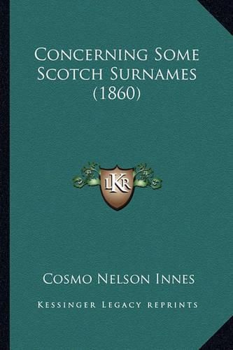 Concerning Some Scotch Surnames (1860)