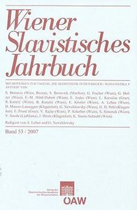 Cover image for Wiener Slavistisches Jahrbuch: Band 53 / 2007