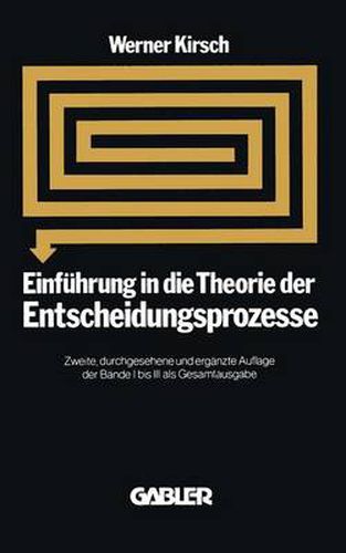 Cover image for Einfuhrung in Die Theorie Der Entscheidungsprozesse