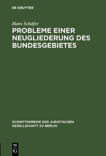 Cover image for Probleme einer Neugliederung des Bundesgebietes