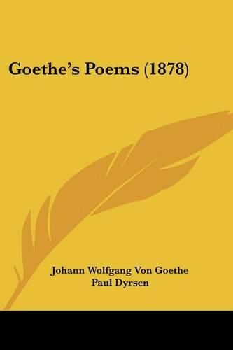 Cover image for Goethe's Poems (1878)