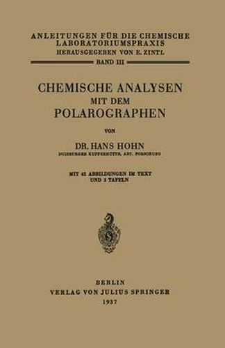 Cover image for Chemische Analysen Mit Dem Polarographen