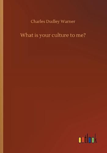 Cover image for What is your culture to me?