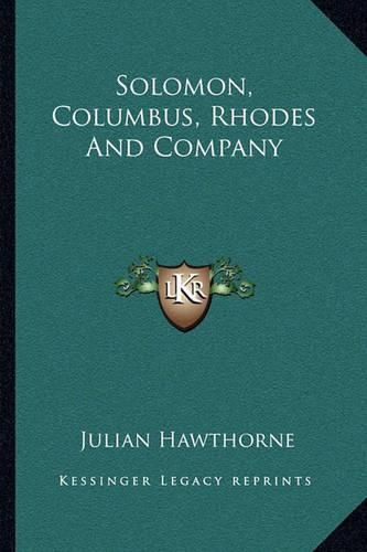 Cover image for Solomon, Columbus, Rhodes and Company