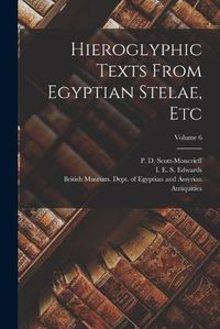 Cover image for Hieroglyphic Texts From Egyptian Stelae, Etc; Volume 6