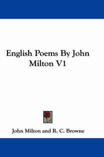 Cover image for English Poems by John Milton V1