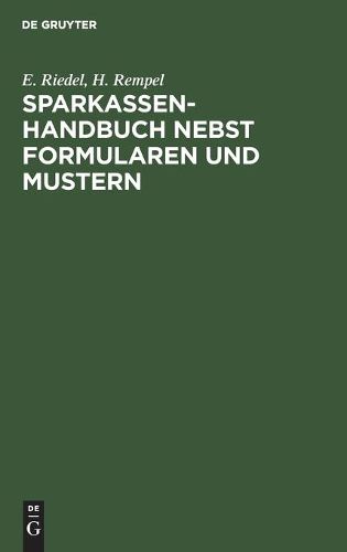 Cover image for Sparkassenhandbuch Nebst Formularen Und Mustern